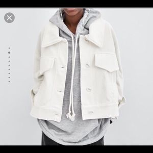 Zara White Corduroy Jacket 